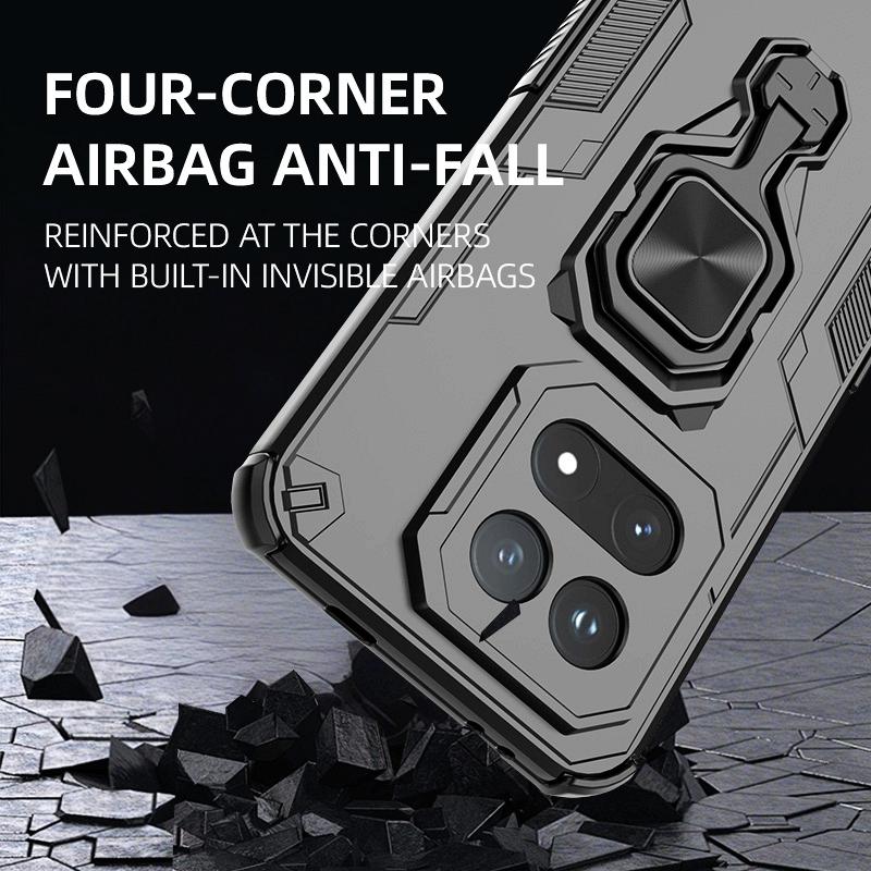 KEYSION Shockproof Armor Case for IQOO 15 5G Soft Silicone+PC Upright Metal Live Ring Stand Phone Back Cover for IQOO 15