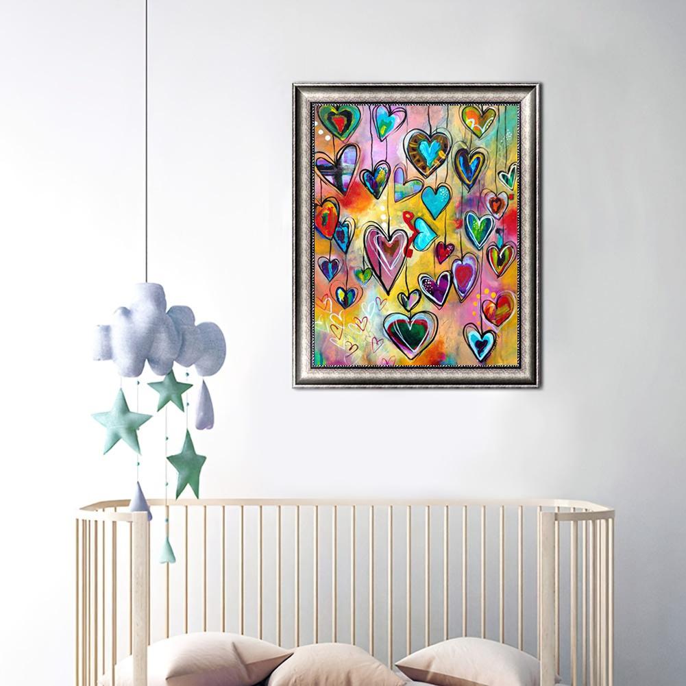 DIY Elmas Boyama Aşk Rüzgar Çanları Çapraz Dikiş Kiti Mozaik Sanat Elmas Boyama Tam Daire/Kare Elmas Ev Dekorasyon