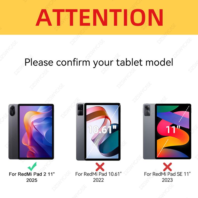 Silicone Case for Redmi Pad 2 2025 11 Inch, Lightweight Protective Case with Stand Functio and Auto Sleep/Wake Function