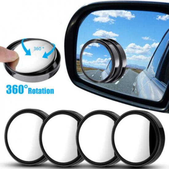 4Pcs Car SUV Blind Spot Mirrors HD 360° Adjustable Rear Side View Convex Mirrors