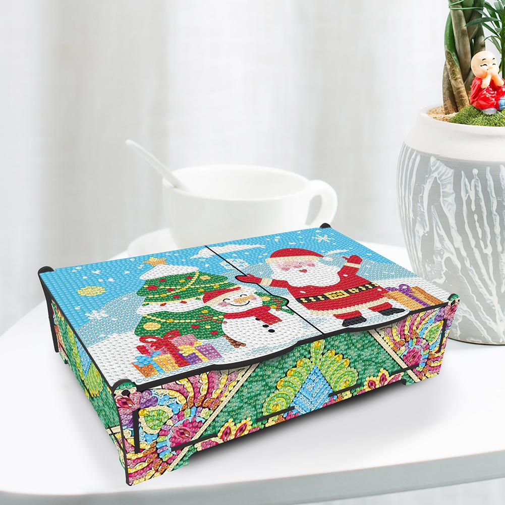 DIY Diamond Art Wooden Box Diamond Painting Wooden Storage Box DIY 5D Craft Jewelry Box for Bracelets Necklaces Earrings