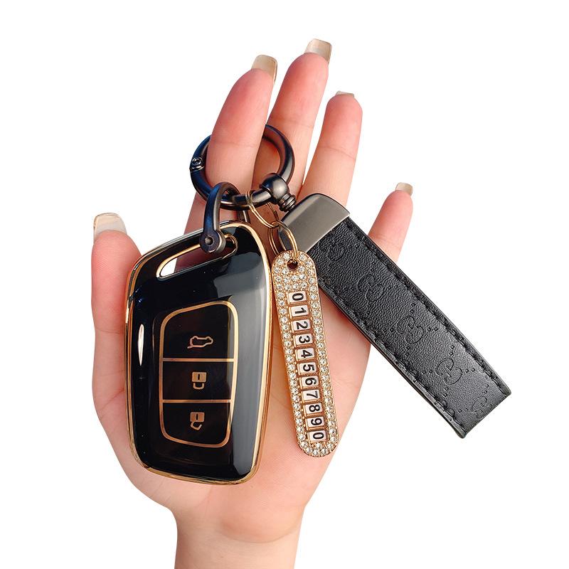 Neuer Baojun RC6/RM5/RS5/RS3 TPU Schlüsselanhänger - Autoschlüsselhülle mit Schnalle