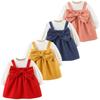 Toddler Baby Kids Girls Solid T-shirt Tops Princess Dress Set Casual Clothes