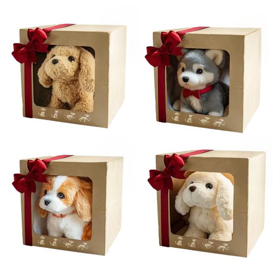 Robot Puppy Plush Toy Soft Stuffed Animal Doll Realistic Fluffy Pet Dog Comfortable Kids Companion Gifts