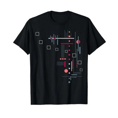 Techno Abstract Art T Shirt Vintage Washed Slightly Comfortable Casual Stylish Designer Clothes Soft Streetwear Homme
