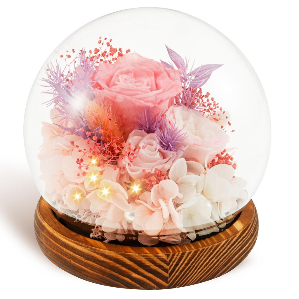 Artificial Rose Flowers Glass Cover Simulation Eternal Rose Flower Mothers Day Gifts Party Supply Valentine's Day Wedding Decor