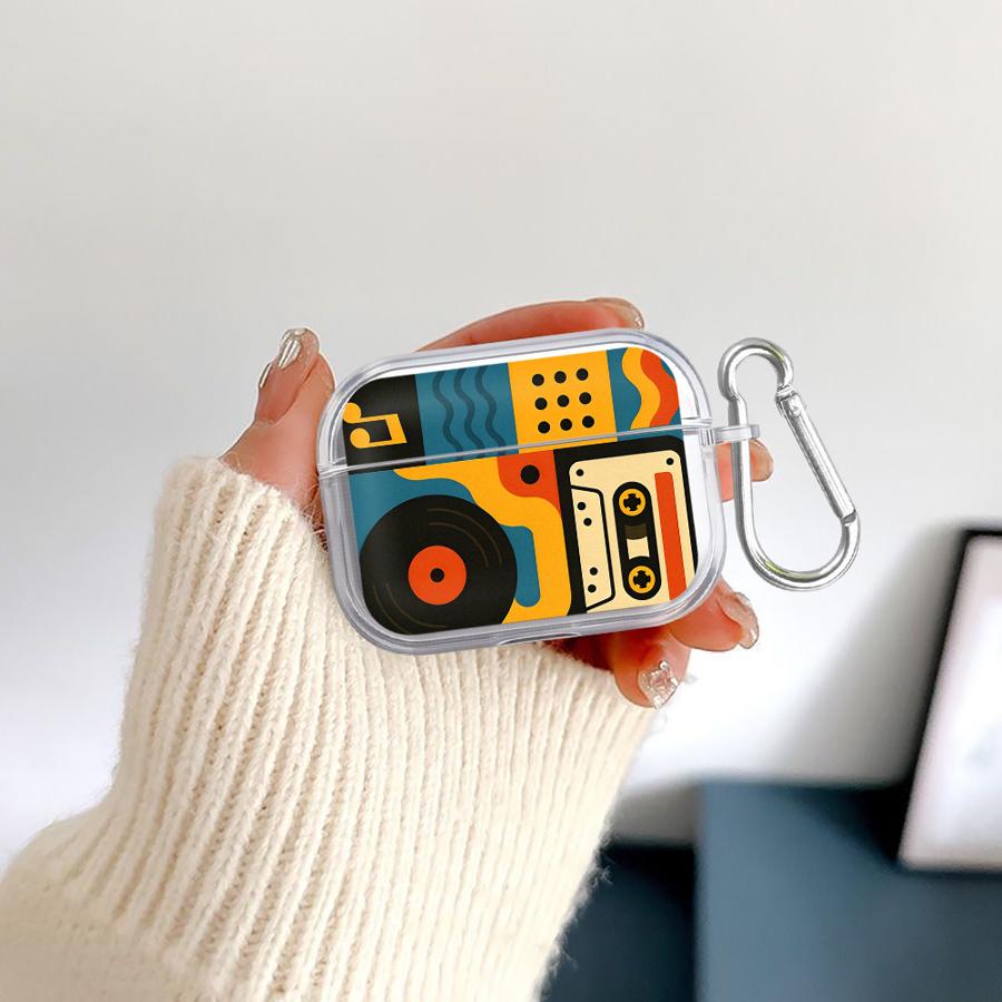 Trendy Retro Music Pattern Case For Airpods Pro Pro3 4 2 3 Pro2 1 Clear Earphone Cases Cover