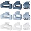 Matte Hair Clips for Women and Girls - Rectangle and Double Row Small Claw Clips for Thin/Medium Fine Hair - Nonslip Jaw Clips
