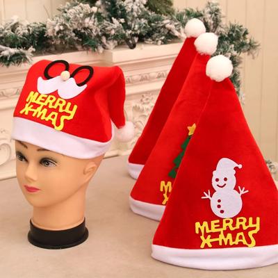 New Silk Velvet Decal Hat Adult Christmas Hat Cartoon Hat Santa Claus