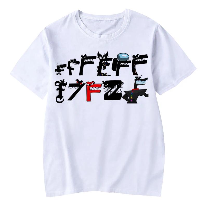 T-shirt Estive Traspiranti a Maniche Corte Stampa 3D Cartone Animato Gioco Alphabet Lore per Bambini 2-13 Anni Ragazzi Ragazze Abbigliamento Casual