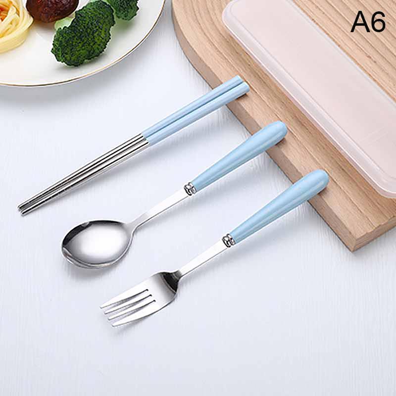 Cute Strawberry Chopsticks Spoon Fork Cutlery Set With Case Portable Travel Stainless Steel Tableware Kitchen Utensils