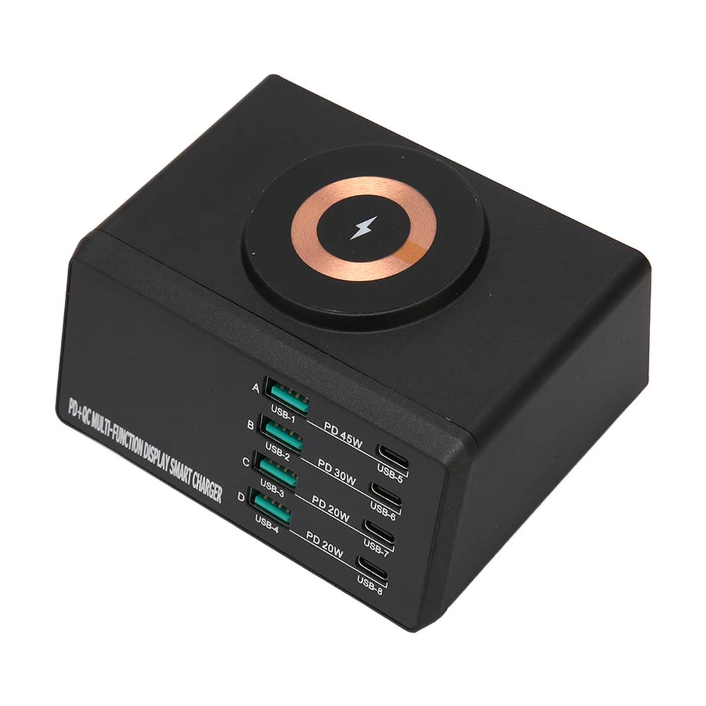 Estación de Carga USB para Múltiples Dispositivos 110W 8 Puertos Base de Carga Rápida Inalámbrica Magnética para