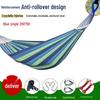 Outdoor Double-Thick Canvas Hammock with Bent Wood Design and Anti-Rollover Feature