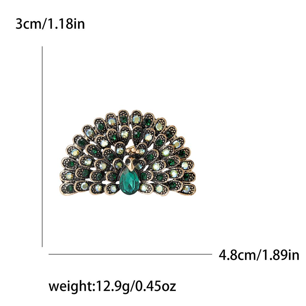 Fully Rhinestone Peacock Bird Brooch Fashionable and Elegant Coat Pin Jewelry Accessories and Gifts