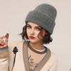 New Autumn and Winter Pure Cashmere Wool Hat for Women Warm Double Sided Thickened Versatile Casual Hat Fashionable Solid Color Knitted Hat