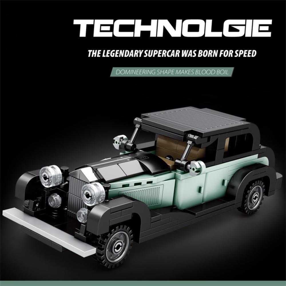 8 Litre Classic Antique Model Car Building Blocks 249 PCS Luxury Racing Car Model Construction Vehicle Toy Gift for Kid Adult