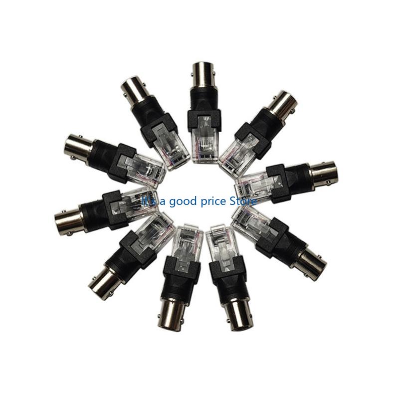  BNC to RJ45 Adapter BNC Female to RJ45 Male Connectors for Coaxial Cable Testing