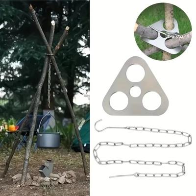 Abnehmbarer Lagerfeuer-Kochständer Edelstahl Outdoor Lagerfeuer-Kochgestell Outdoor Camping