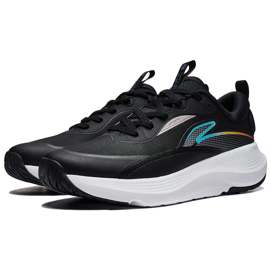 Li Ning SOFT ELEMENT Trendy Cushioning Breathable Low top Casual Shoes Men's Black AGLT179-1