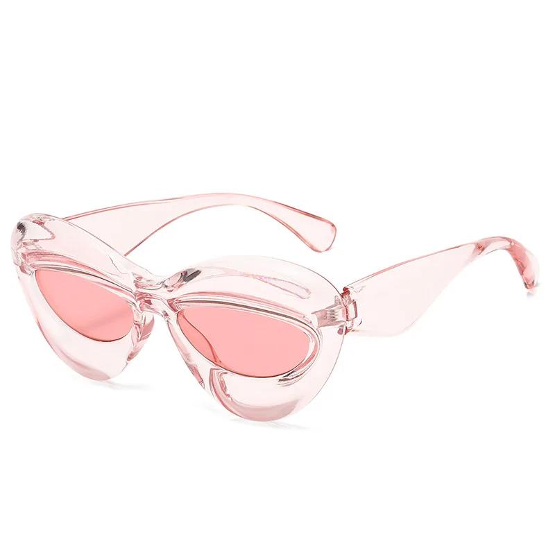 

New Funny Sunglasses Women Fashion Cat Eye Thicken Inflated Frame Shades Popular Brand Design Cute Sun Glasses Uv400