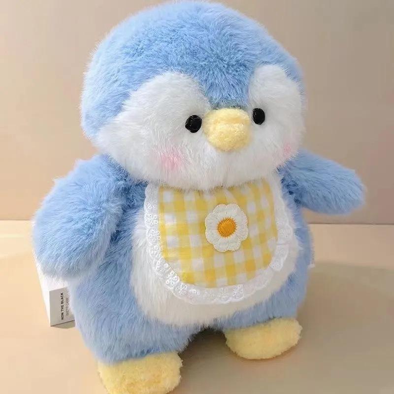 

Cute penguin baby doll sleeping pillow bib little penguin plush toy pillow birthday gift for girls 35cm синий