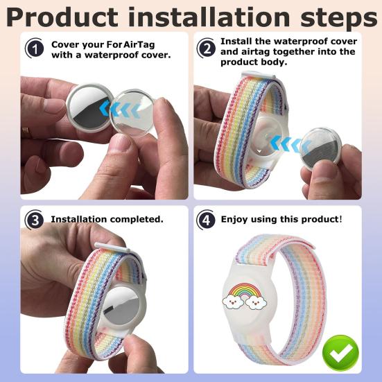 Brățară Tracker pentru Copii Husă Protectoare Rezistentă la Uzură Impermeabilă Instalare Simplă Ajustabilă Anti-Pierdere Bandă Ceas pentru AirTag