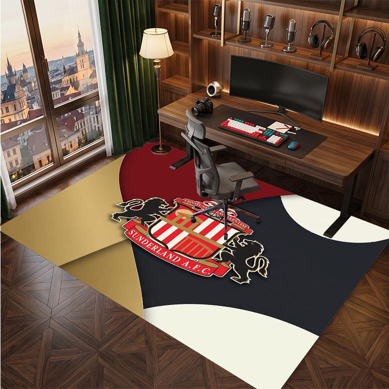 Tappeto in Velluto di Cristallo con Stampa del Sunderland Football Club, Comodo Assorbente d'Acqua Antiscivolo Tappeto per Pavimenti Interni