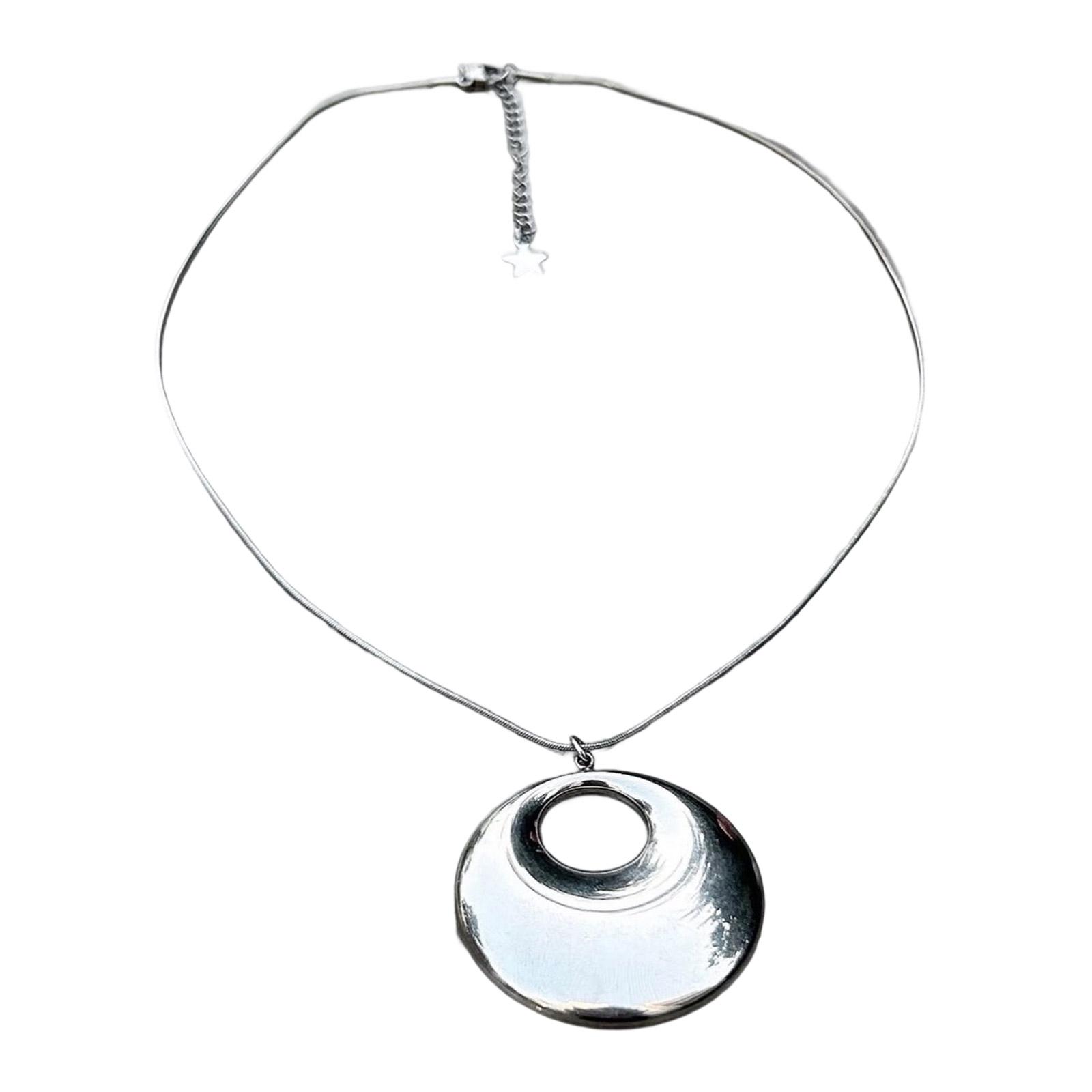 

Polished Stainless Steel Layering Necklace Versatile Silver Lump Clavicle Chain Jewelry Piece for Gift Giving 1