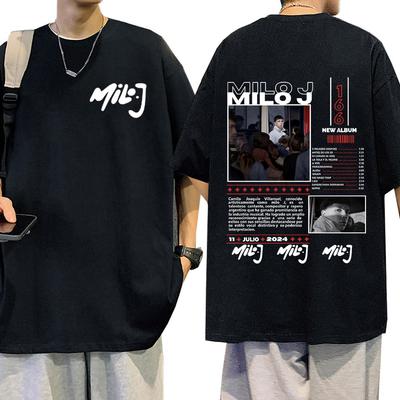 Rapper Milo J 166 Merch del Álbum Camiseta Hombres Mujeres Moda Hip Hop Camiseta de Algodón Casual Manga Corta Camisetas Oversize Streetwear