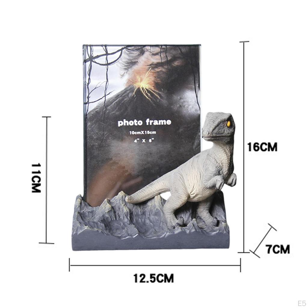 Cute Dinosaur Photo Frame, Statue, Crafts, Decorative, Ornament, Resin for Table Decor Photograph