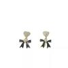 French Retro Romantic Zircon Heart Bow Pendant Dangle Earrings 2026 Fashion Jewelry Wedding Party Luxury Accessories For Women's