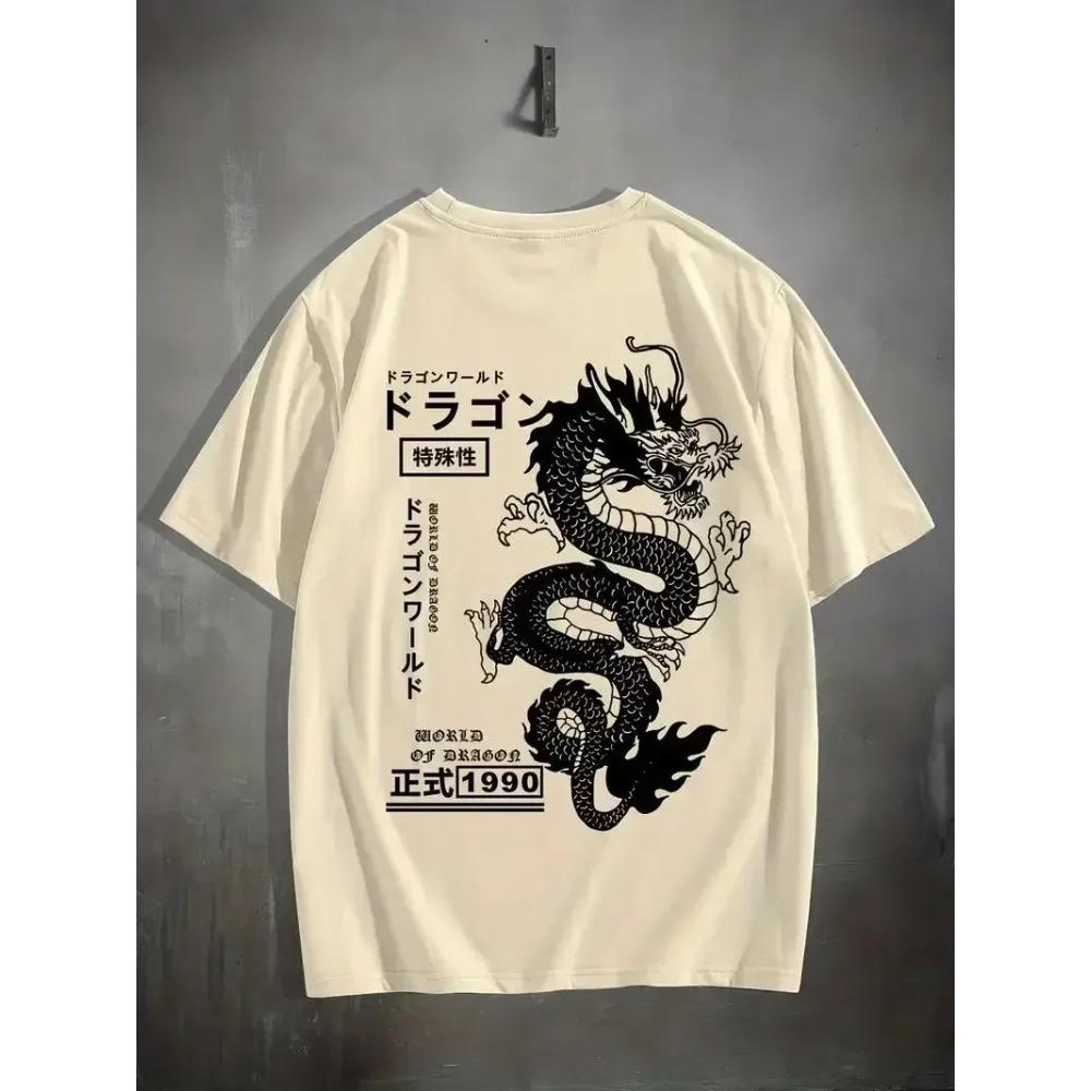 2024 New Hot Selling China Totem Dragon Print Men's T-shirt Summer Outdoor Sports Oversized Tees Cotton Man Womens T-Shirt Tops