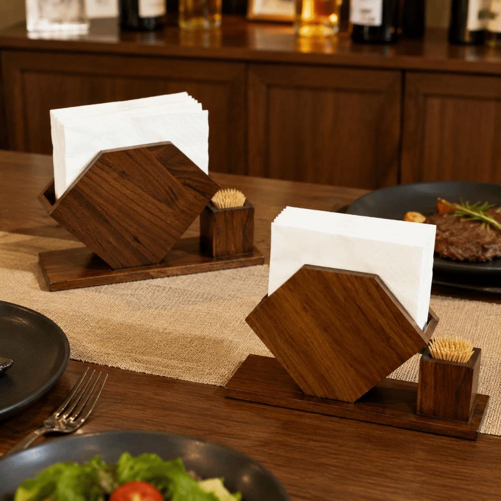 Wooden Tissue Storage Rack No-slip Vertical Napkin Dispenser Paper Towel Container  Home Decoration