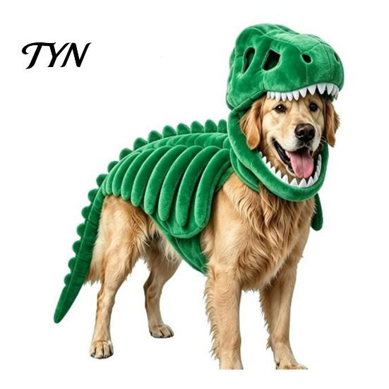 Abbigliamento Scheletro 3D Luminescente al Buio, Costume da Dinosauro per Animali Domestici, Abbigliamento, Cappello Morbido Peluche di Halloween, Abito Dinosauro per Cani Gatti, Cosplay Festa di Natale