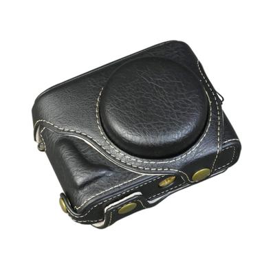 Funda de Cámara SIUTATDSH de Cuero PU para Fujifilm X-Half, X-HF1, X Half, con Soporte para Cámara, Resistente a Golpes y Portátil (Negro)