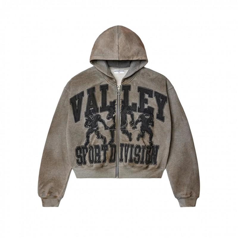 Unisex Hooded Zip-Up Sweatshirt With Camo Print Loose Fit Streetwear Teens Adults