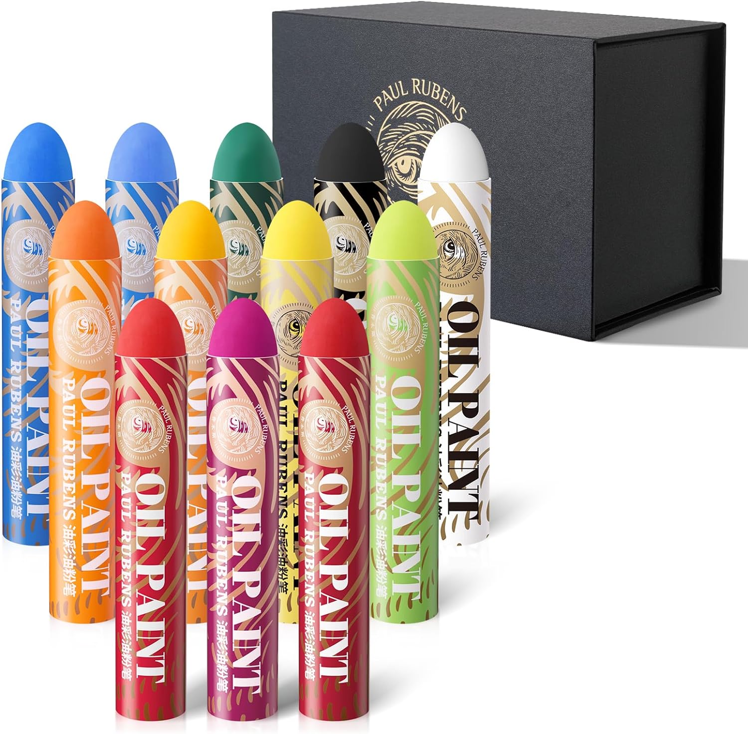Paul Rubens HaiYa Oliepastels, 12 Kleuren Super Jumbo Artistieke Zachte Oliepastels, Oliepastel Kleurpotloden Kunstbenodigdheden voor Tekenen