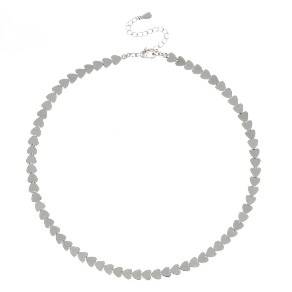 European & American Natural Hematite Magnet Heart Necklace - Women's Trendy Luxury Summer Accessory