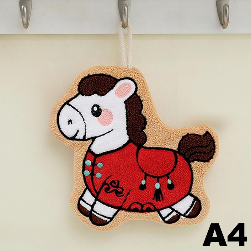 Cartoon Cute Pony Hand Towel Coral Fleece Home Kitchen Wipes Horse Thickened Hanging Absorbent Towels For Bathroom Home Decor