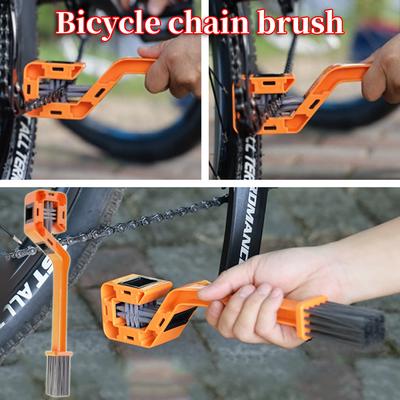 Szczotka do czyszczenia łańcucha rowerowego dwugłowa czyszczarka do łańcucha rowerowego wielofunkcyjna przenośna szczotka do czyszczenia łańcucha do motocykla roweru