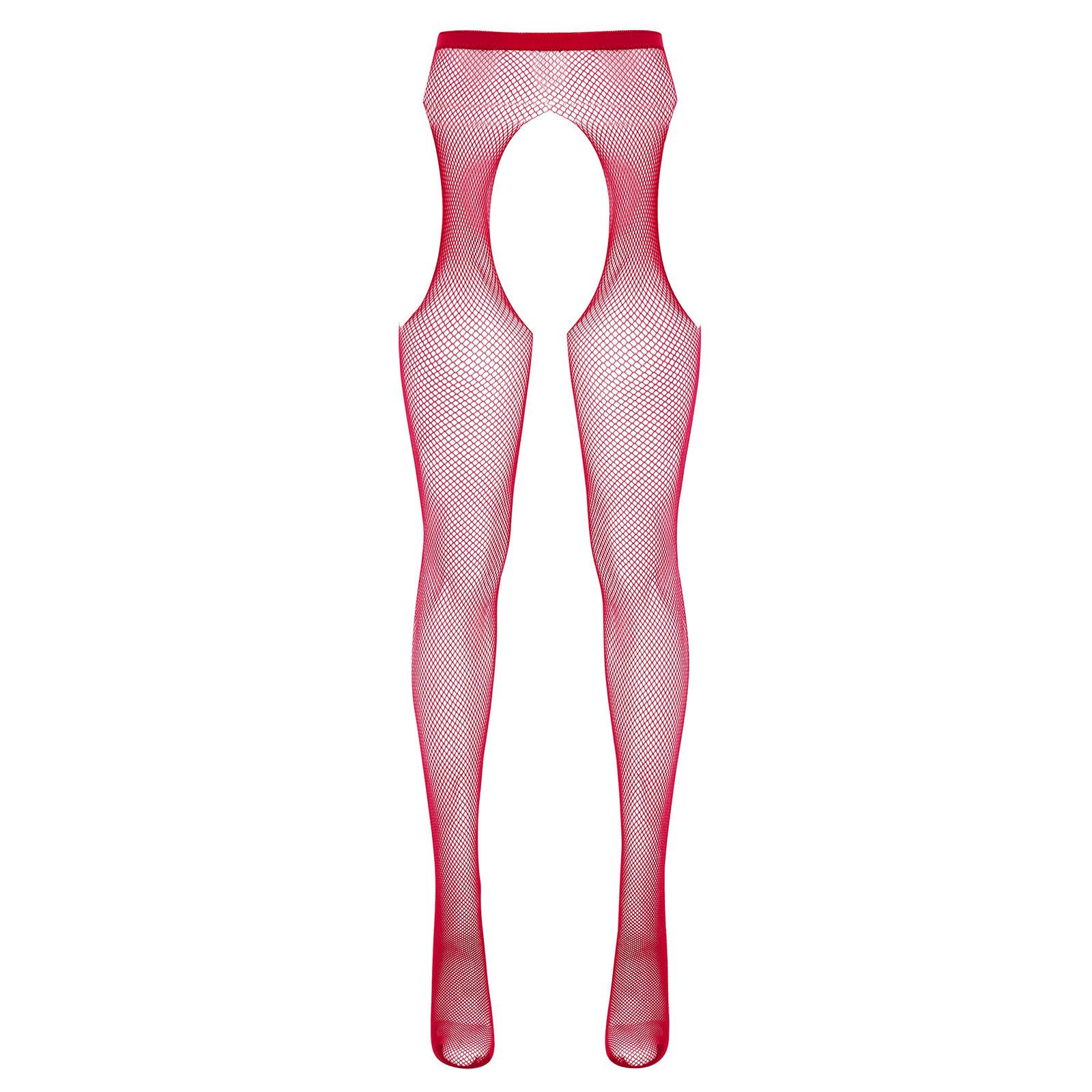 

Жіночі порожнисті панчохи з еластичним вирізом та промежиною середньої талії One Size червоний