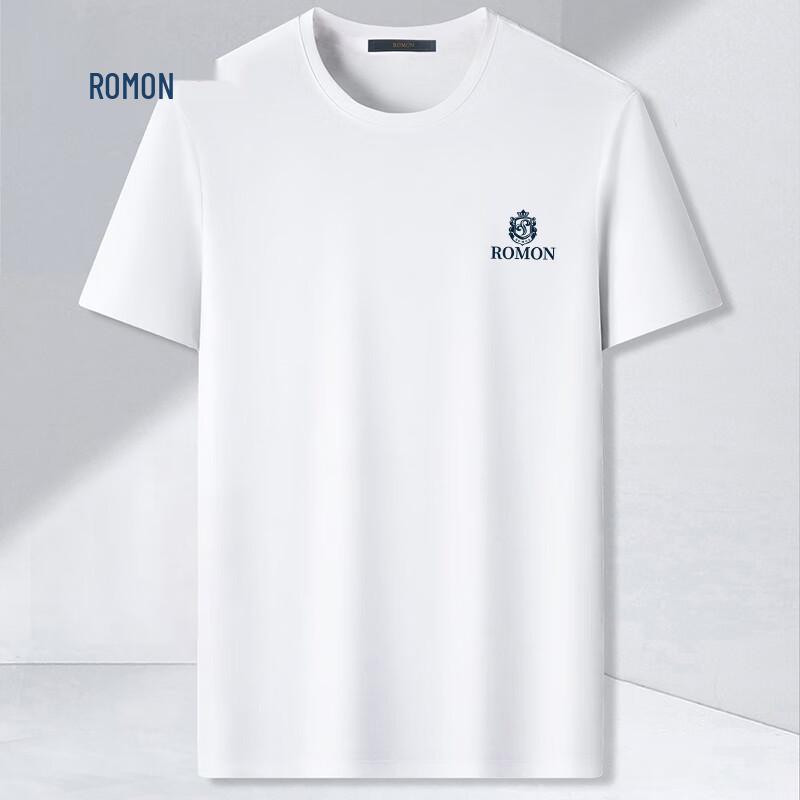 

ROMON Men s 2025 Summer Business Ice Silk Short Sleeve T-Shirt M011 4XL