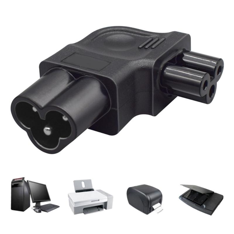 PVC IEC320 C6 To C5 Power Adapter, Left Angle Cloverleaf Male To Female Connector for Electronic Devices