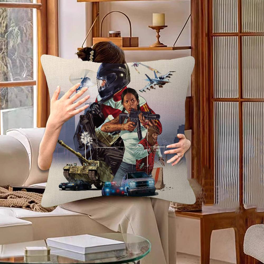 GTA 5 Pillowcase Toon Gift Cushion Cover Bedroom Home Sofa Chair Seat Decor Pillow Case