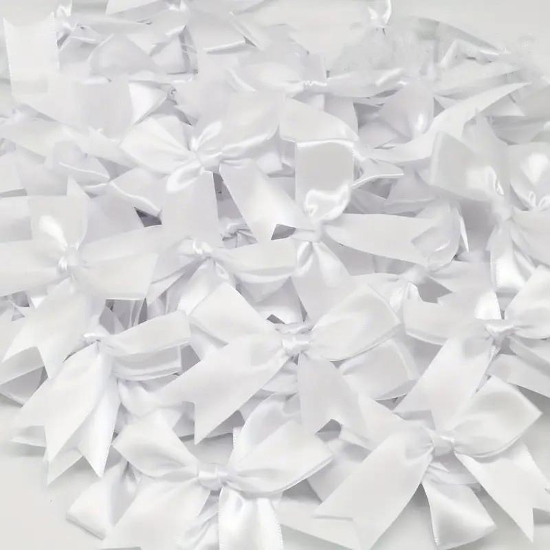 30Pcs Ribbon Bow Pink White Gift Tie Bow Applique Wedding Decoration Bow Patch DIY Decoration