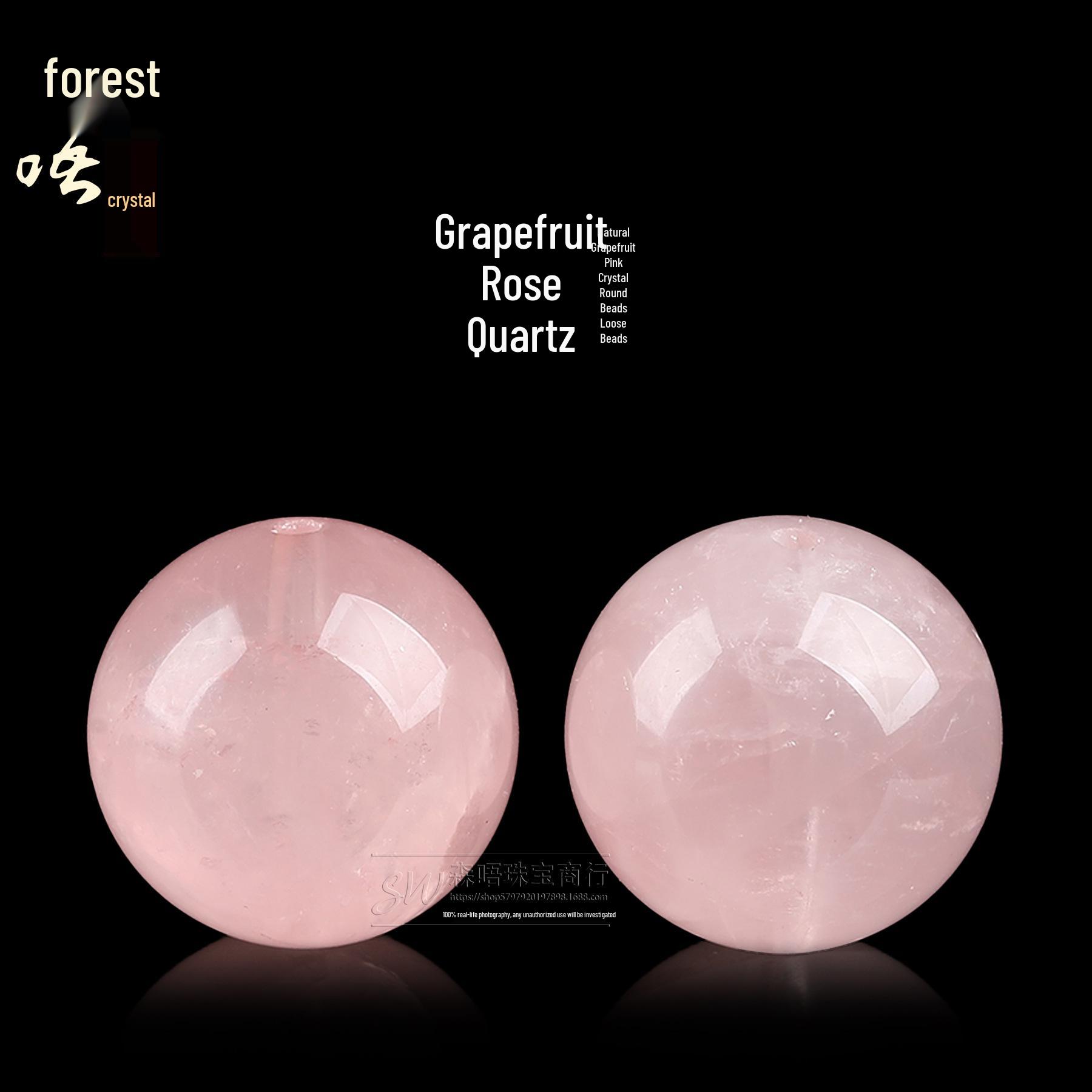 Natural Grapefruit Pink Crystal Round Beads for DIY Jewelry 8mm each