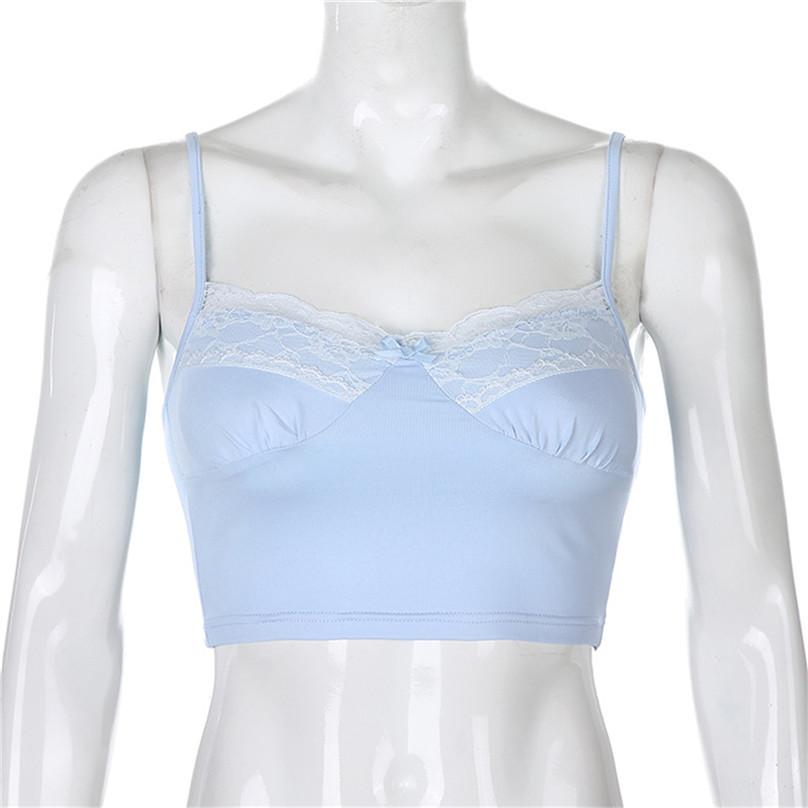 Summer European and American Sexy Fashion Women's Sling Tube Top V-neck Lace Short Slim Camisole