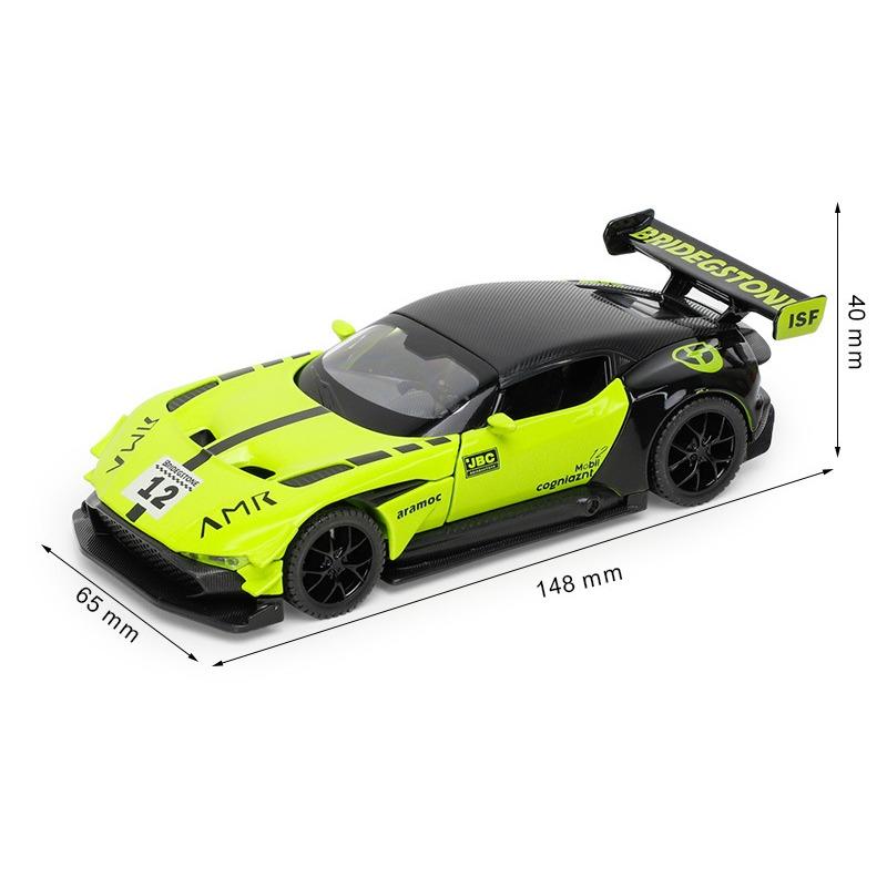

1/32 масштаб Aston Martin VULCAN имитационная модель автомобиля литые металлические игрушечные машинки украшения из сплава звук свет металлический человек Aston Boy детский подарок зелёный/чёрный