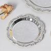 Retro Silver Plated Plates Cake Dessert Tray High Tea Snack Fruit Dish Jewelry Storage Home Tabletop Decor Hotel Supplies