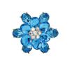 DIEZI New Bride Bouquet Summer Blue Luxury Beach Brooches for Wedding Korean Leaf Flower Rhinestone Brooch Pins Women Brooch